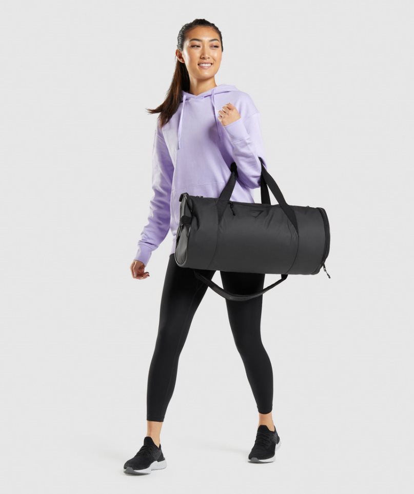 Gymshark Barrel Sports Bag Black | CA 16570A